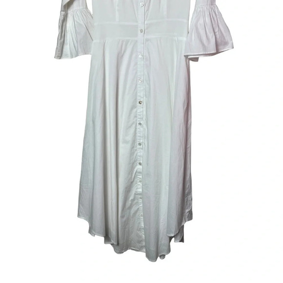 1663. DANITY JEWELLS FULL BUTTON DOWN MAXI LENGTH DRESS SIZE XSMALL WHITE COLOR - Picture 4 of 8